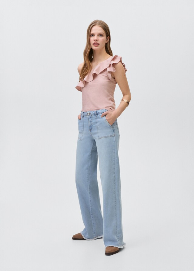 Mango Top Asimétrico Algodón