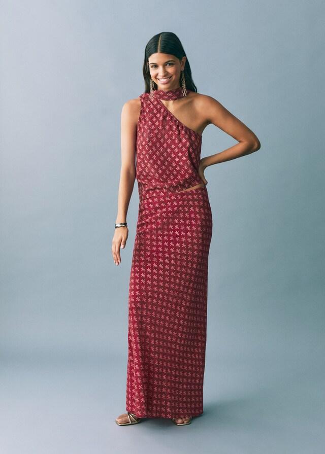 Mango Top Asimétrico Estampado