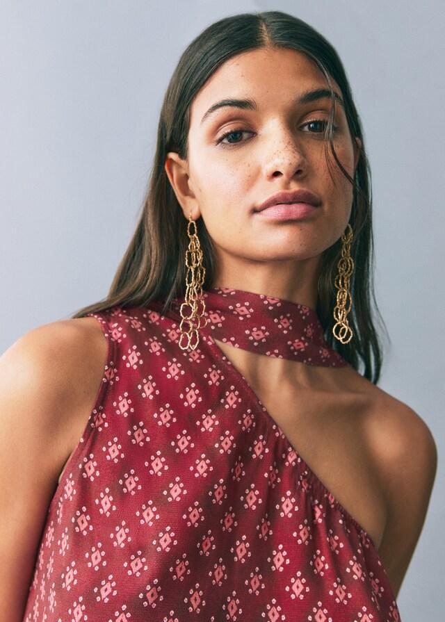 Mango Top Asimétrico Estampado