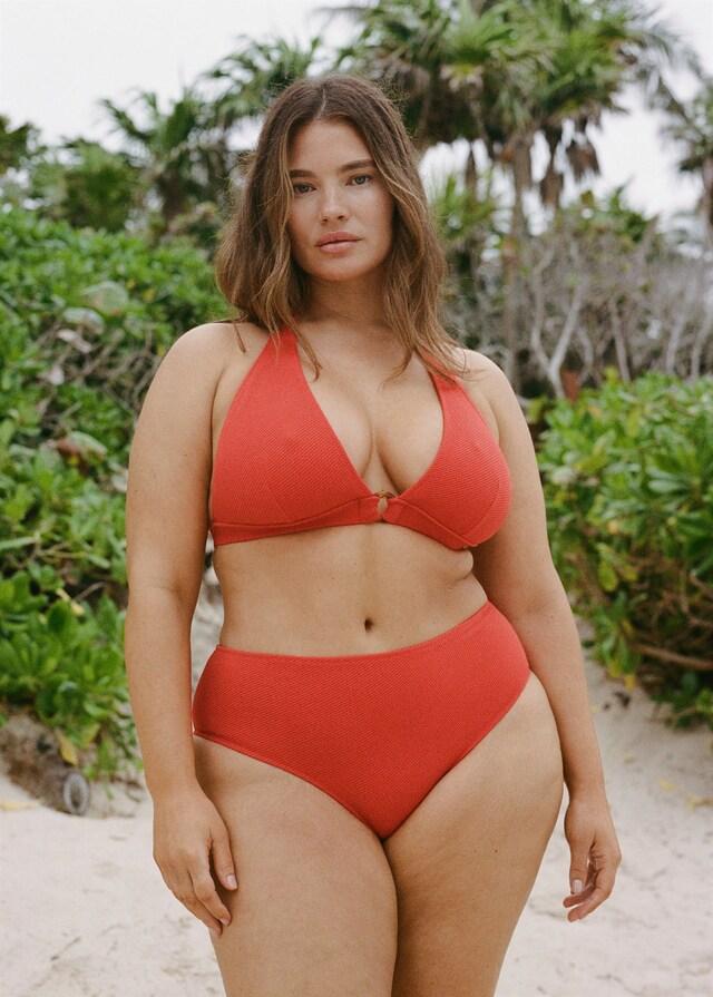 Mango Top Bikini Textura Anilla Decorativa