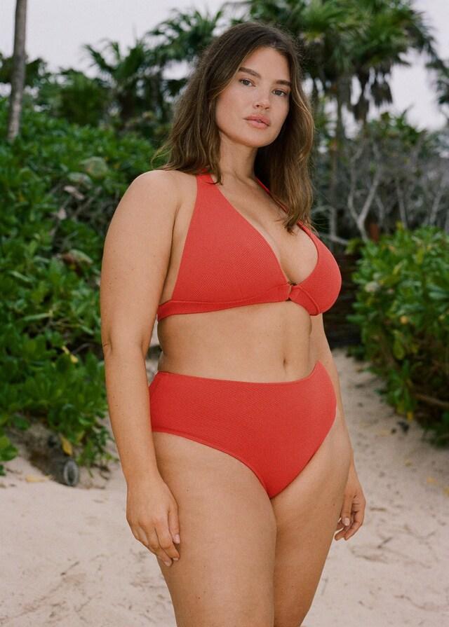 Mango Top Bikini Textura Anilla Decorativa