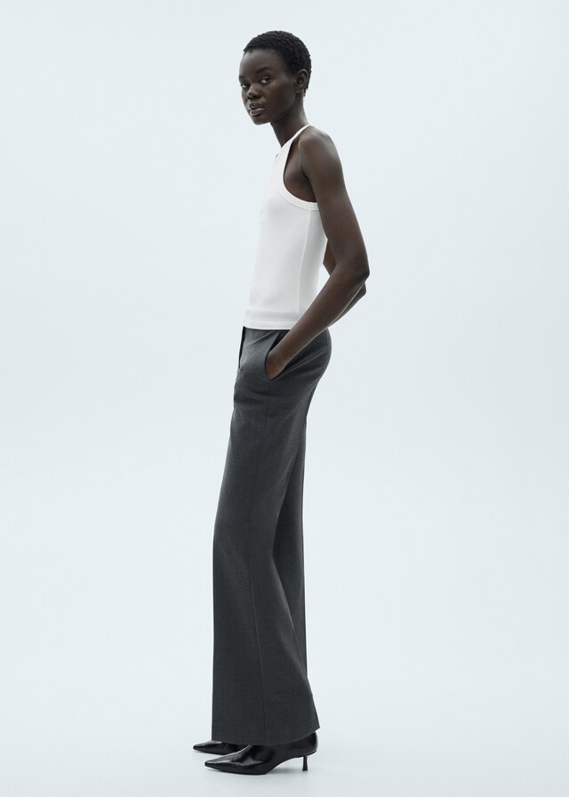 Mango Top Canalé Algodón