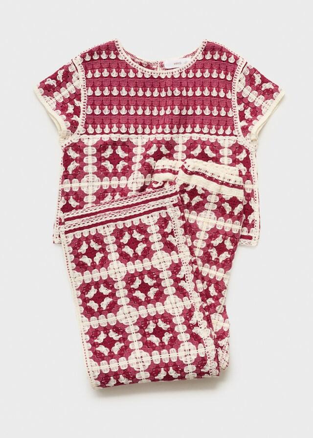 Mango Top Crochet Algodón