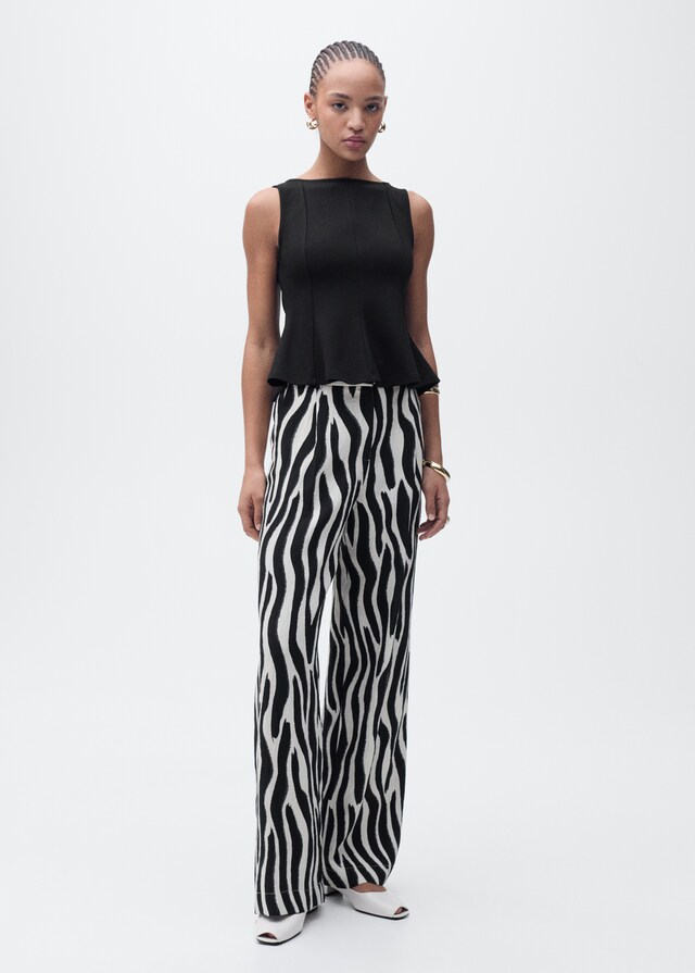 Mango Top Evasé Cuello Barco