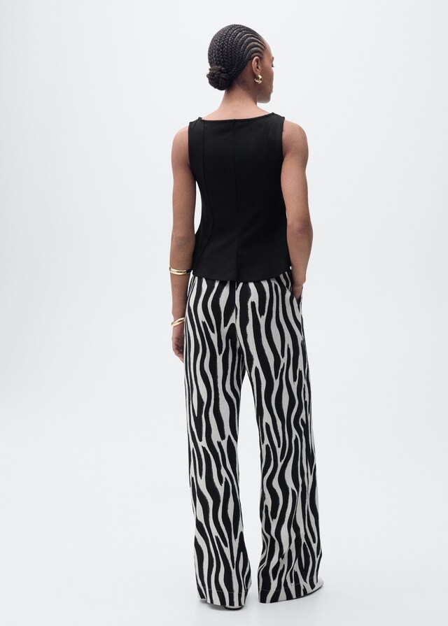 Mango Top Evasé Cuello Barco