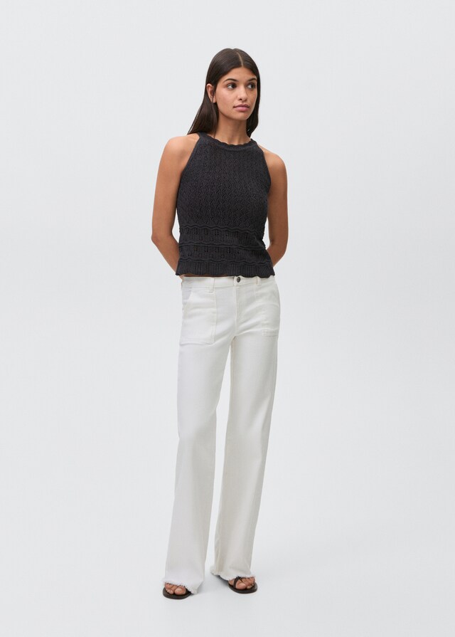 Mango Top Panel Bordado Suizo