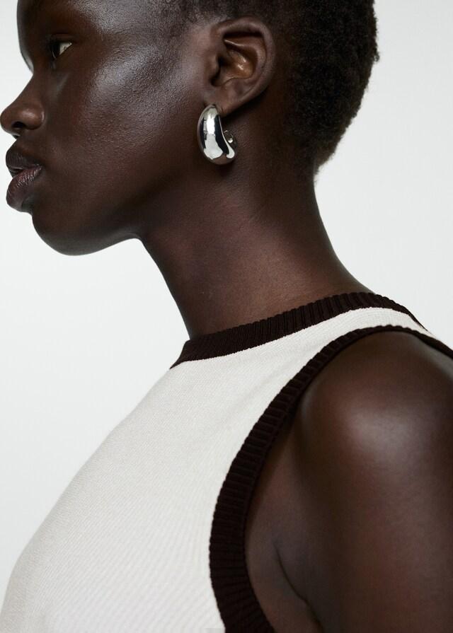 Mango Top Punto Ribetes En Contraste