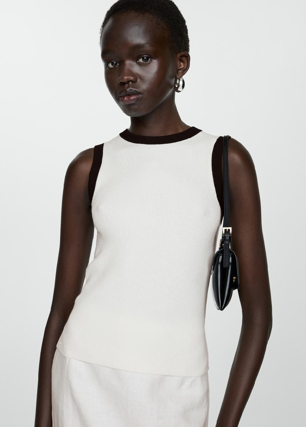 Mango Top punto ribetes en contraste