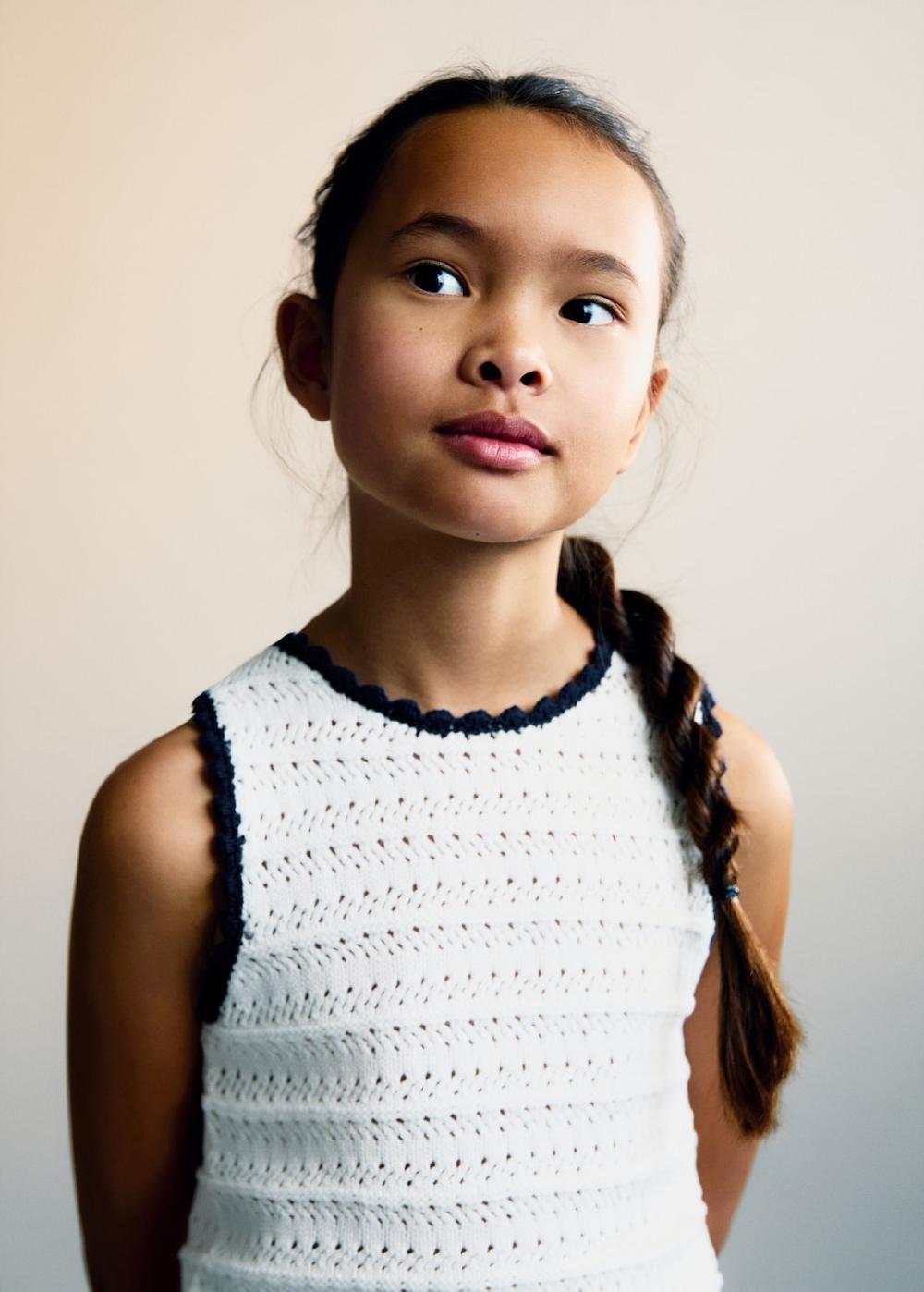 Mango Top punto terminaciones en contraste