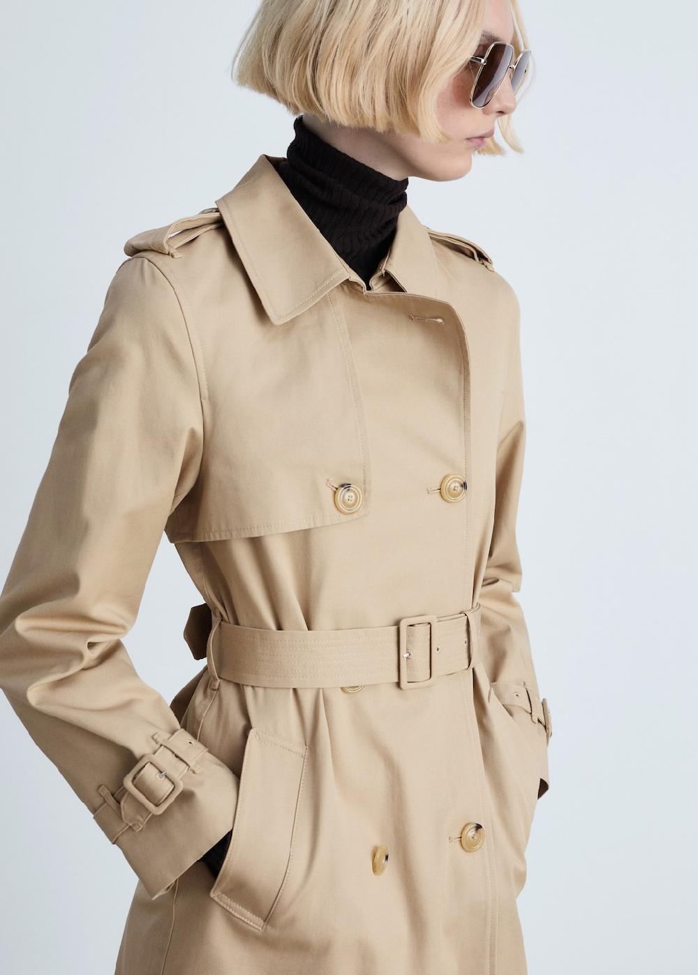 Mango Trench clásico cinturón