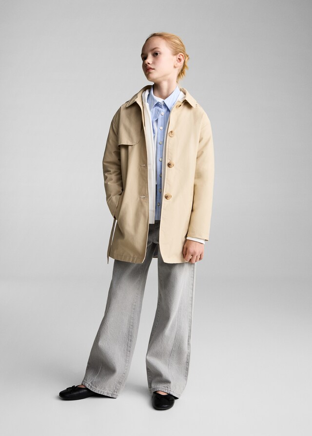 Mango Trench Corto Capucha