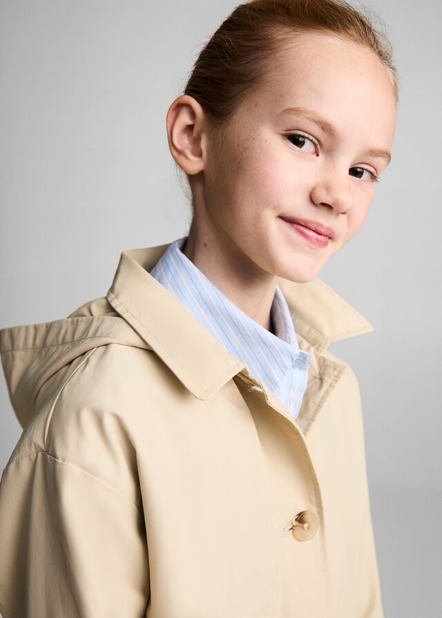 Mango Trench Corto Capucha