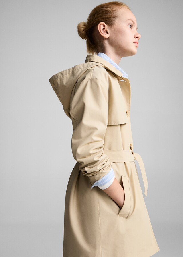 Mango Trench Corto Capucha