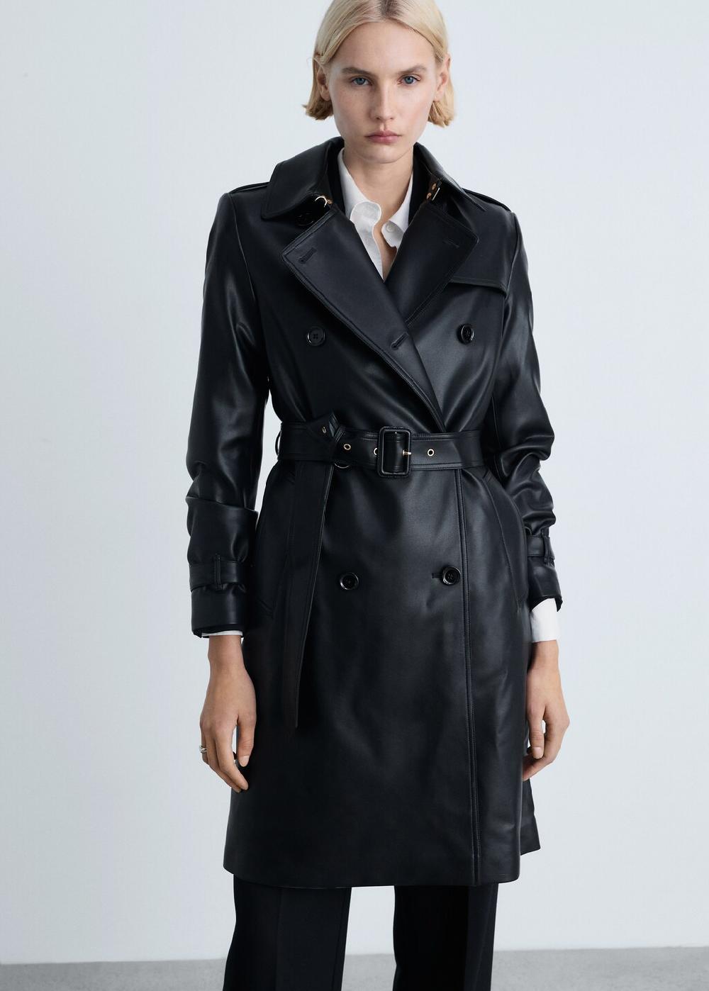 Mango Trench efecto piel