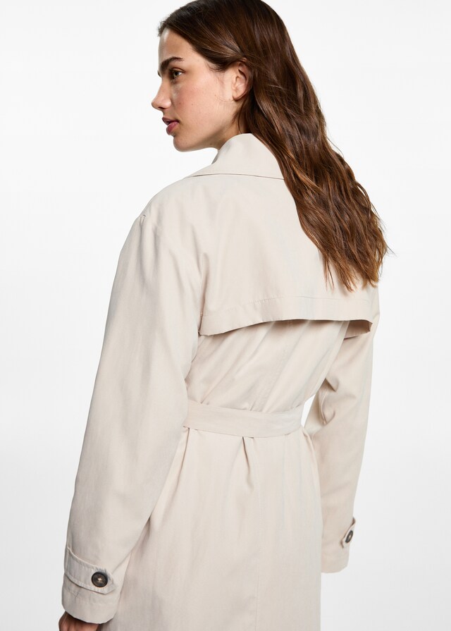 Mango Trench Fluido Cinturón