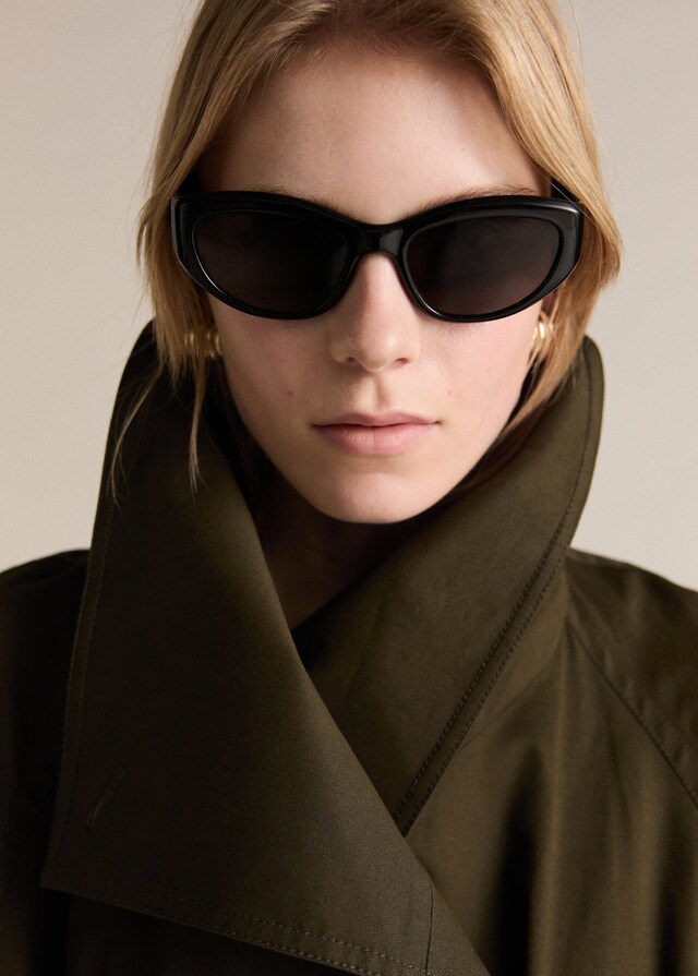 Mango Trench Largo Doble Botonadura