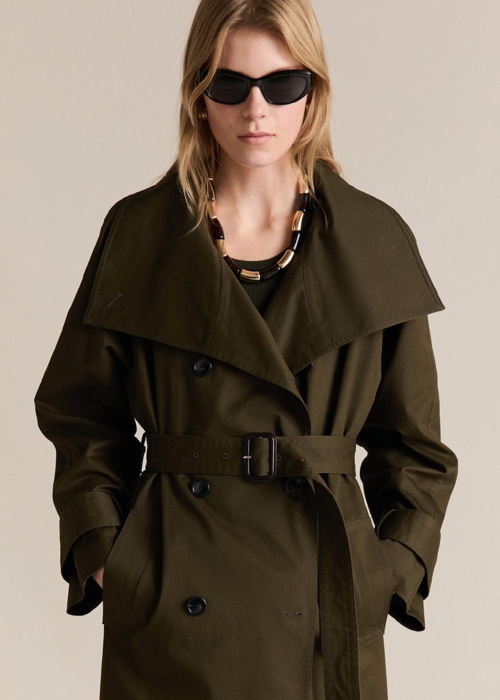 Mango Trench largo doble botonadura