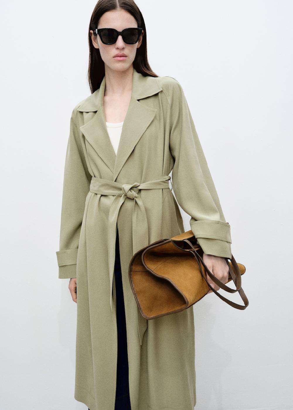 Mango Trench soft cinturón