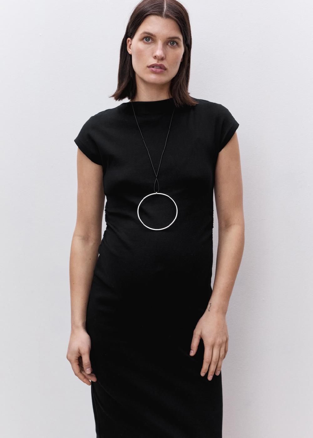 Mango Vestido algodón fruncidos laterales