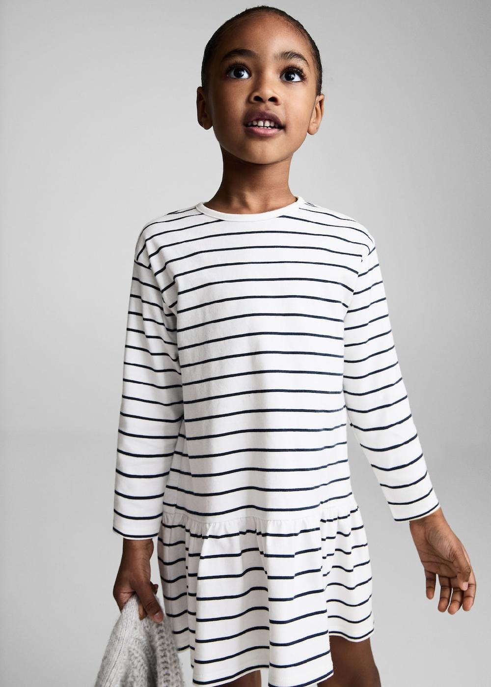 Mango Vestido algodón rayas