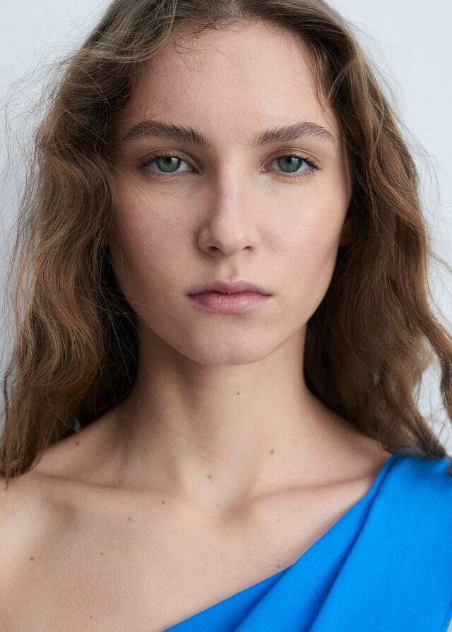 Mango Vestido Asimétrico Cuello Lazada