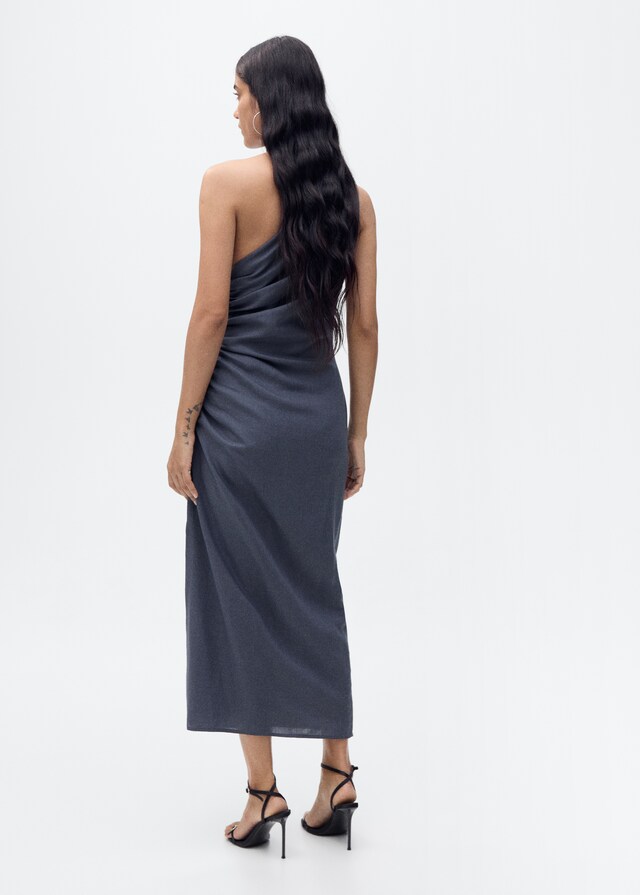 Mango Vestido Asimétrico Detalles Fruncidos