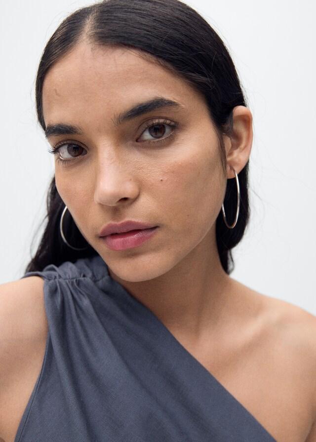 Mango Vestido Asimétrico Detalles Fruncidos