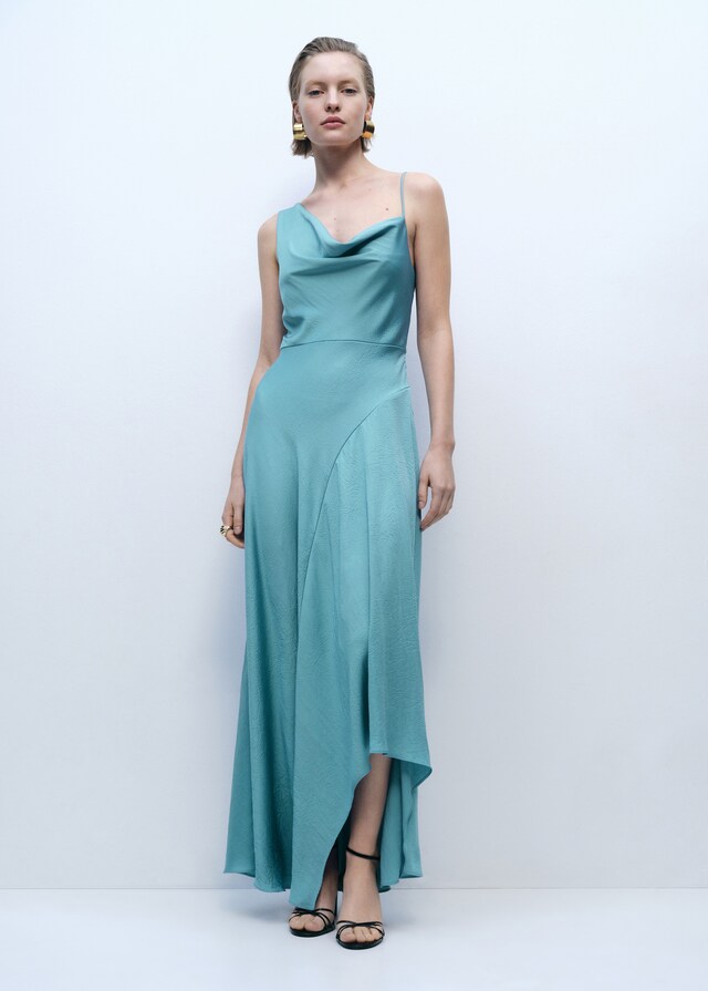 Mango Vestido Asimétrico Efecto Arrugado