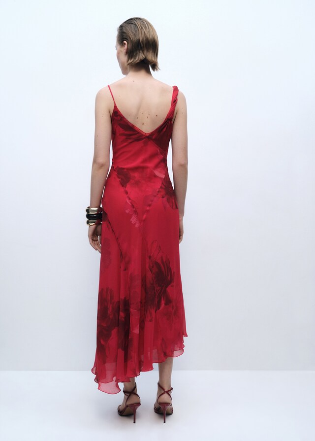 Mango Vestido Asimétrico Floral