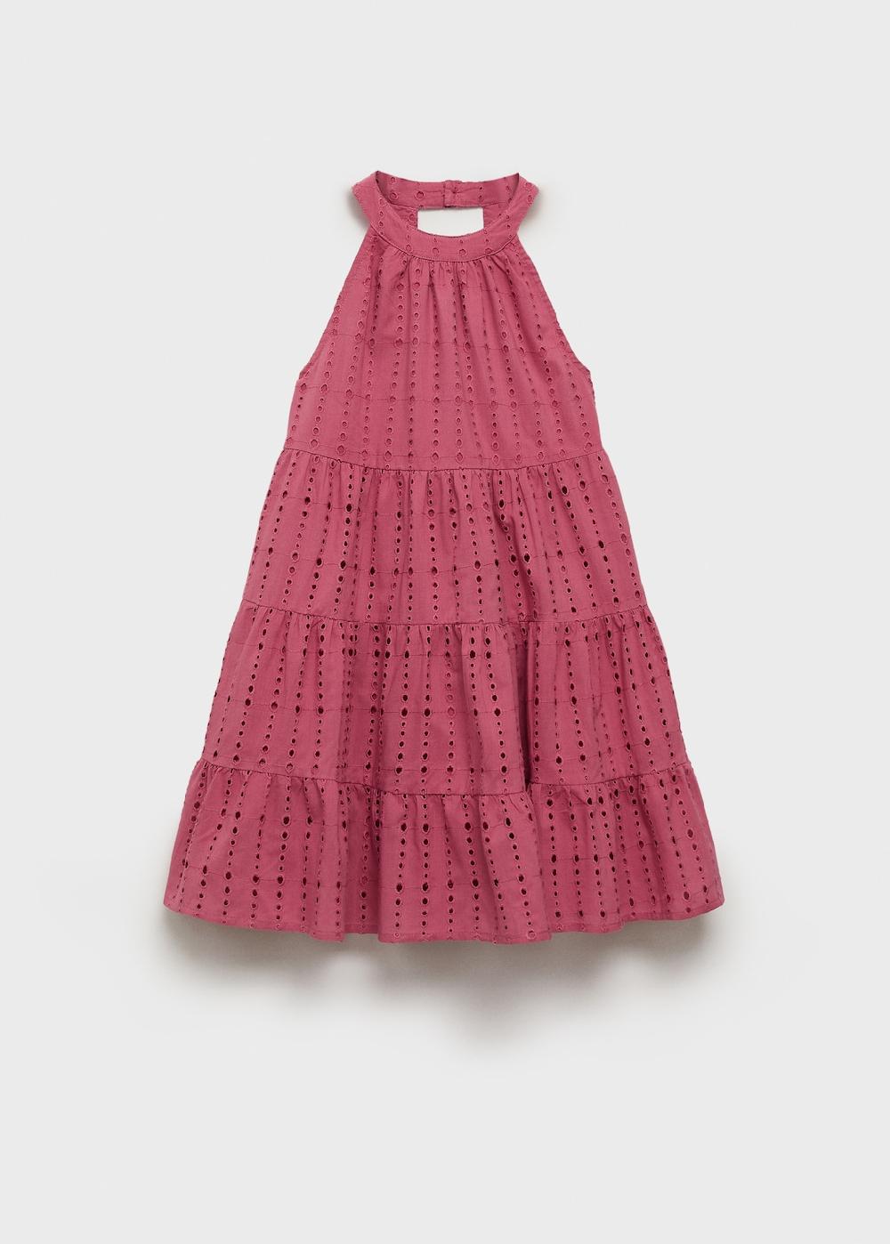 Mango Vestido bordados volantes