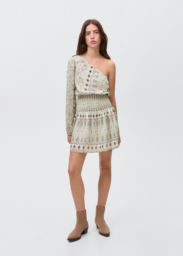 Mango Vestido Corto Asimétrico