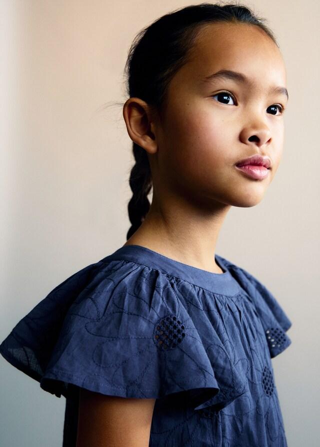 Mango Vestido Corto Bordado