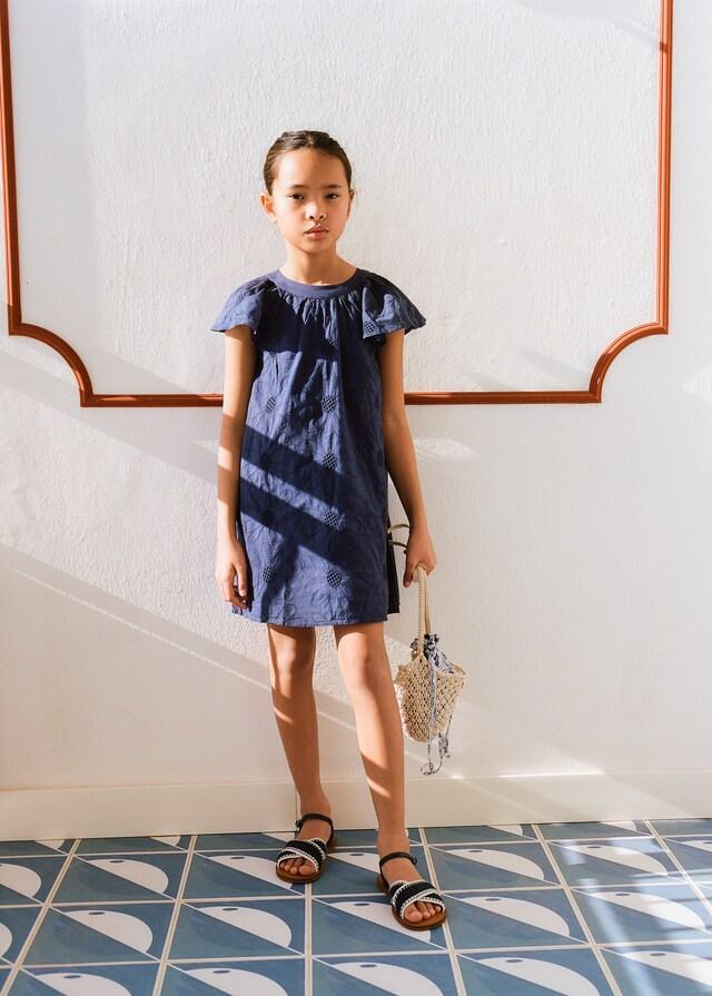 Mango Vestido Corto Bordado