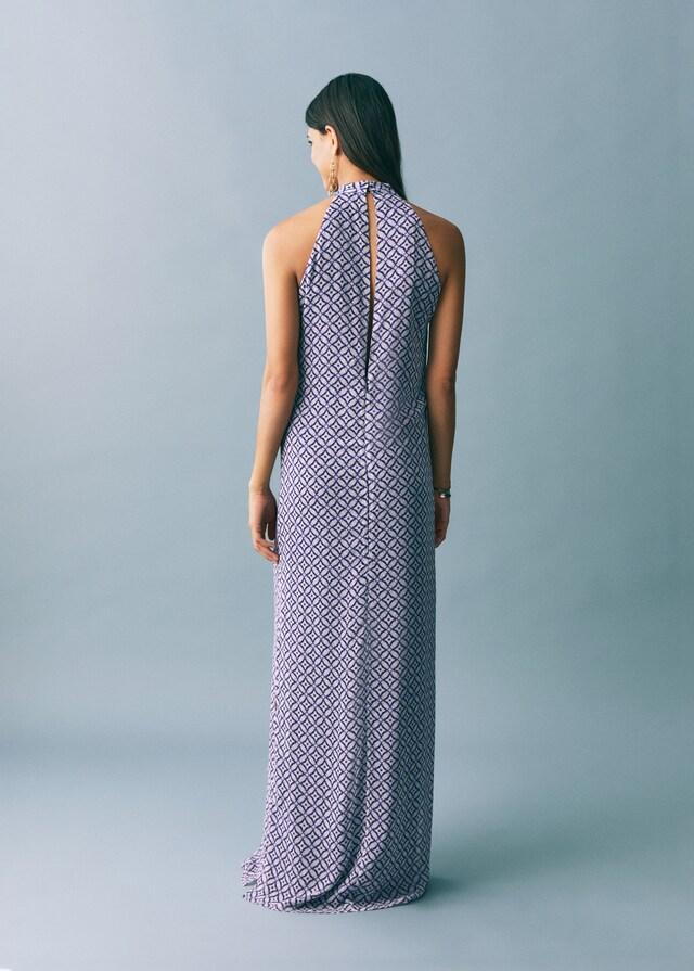 Mango Vestido Estampado Cuello Halter