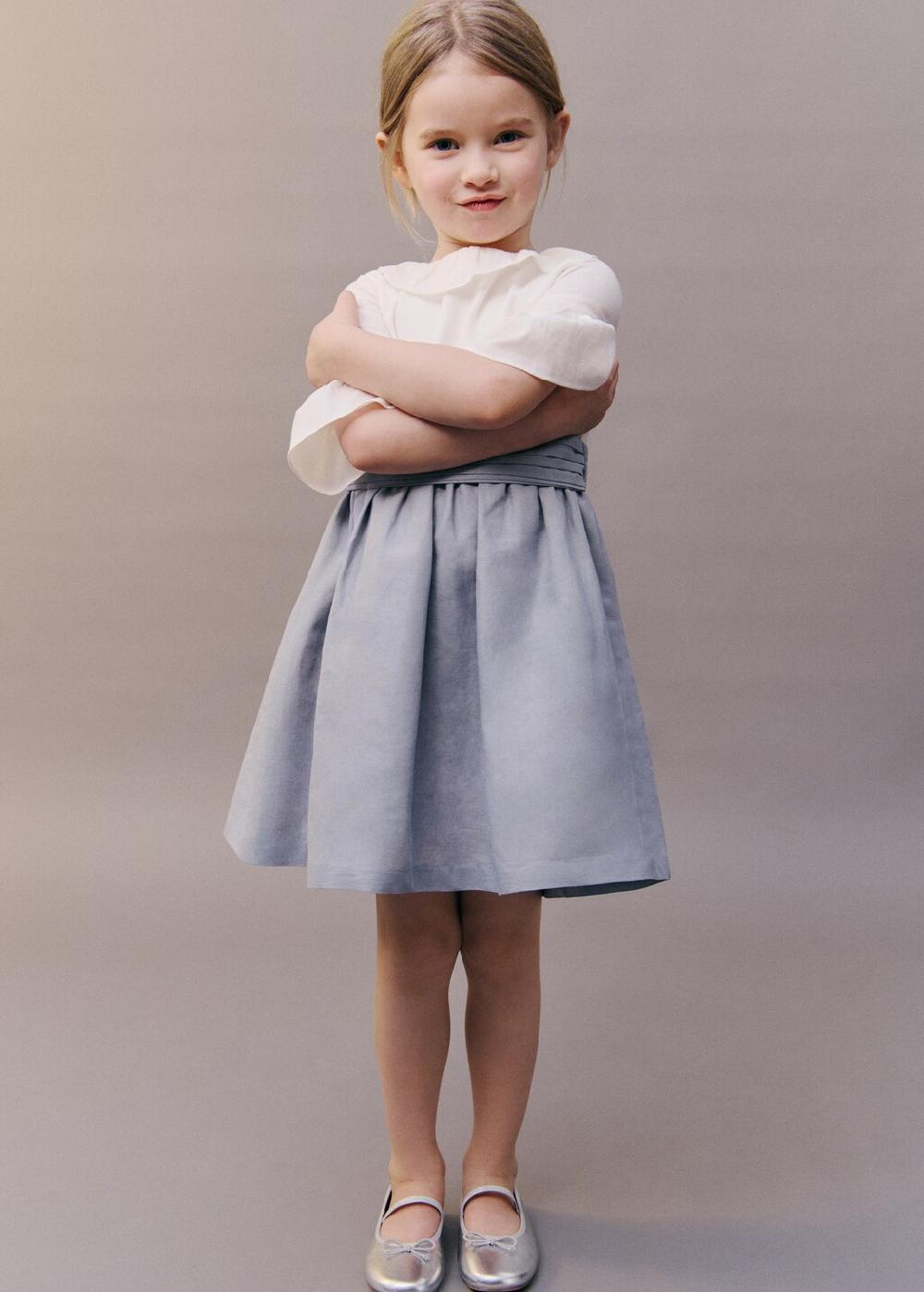 Mango Vestido falda contraste