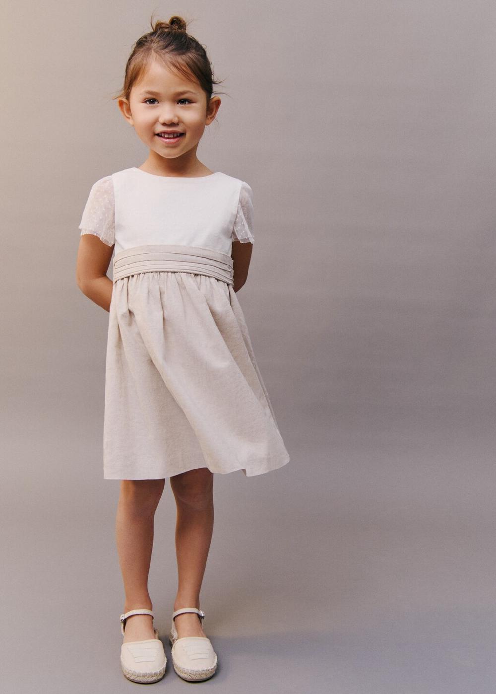 Mango Vestido falda contraste