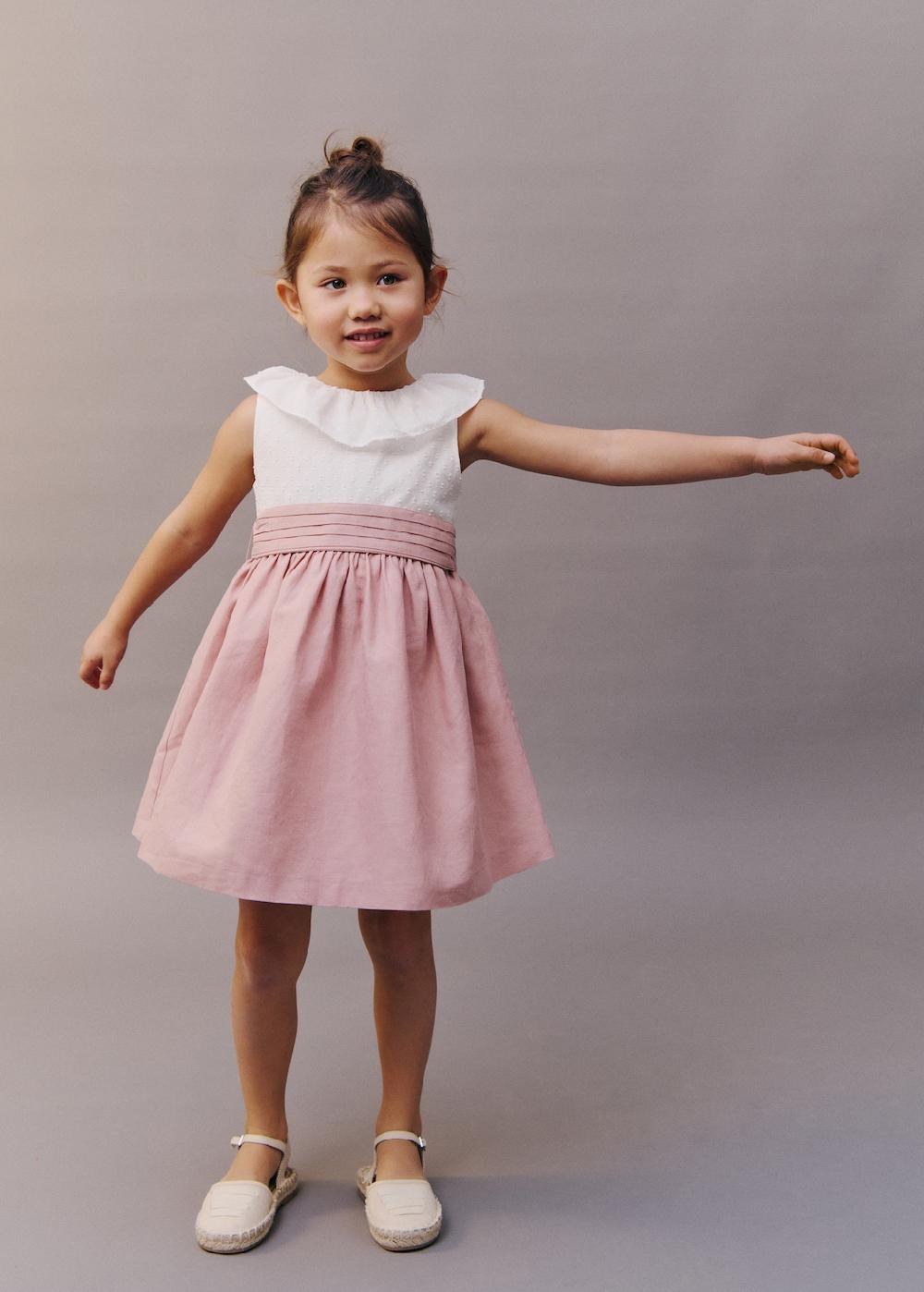 Mango Vestido falda contraste