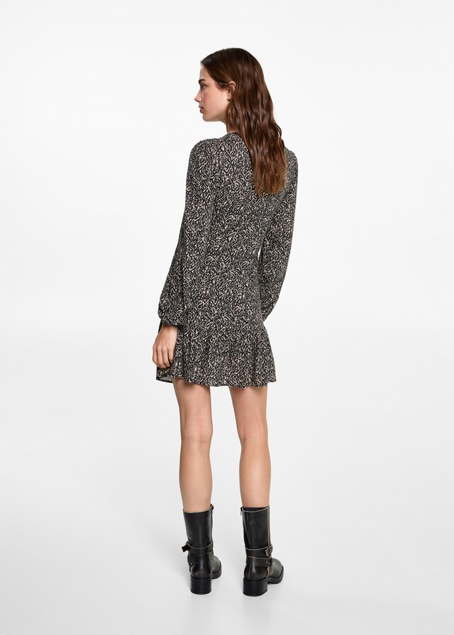 Mango Vestido Fruncido Estampado