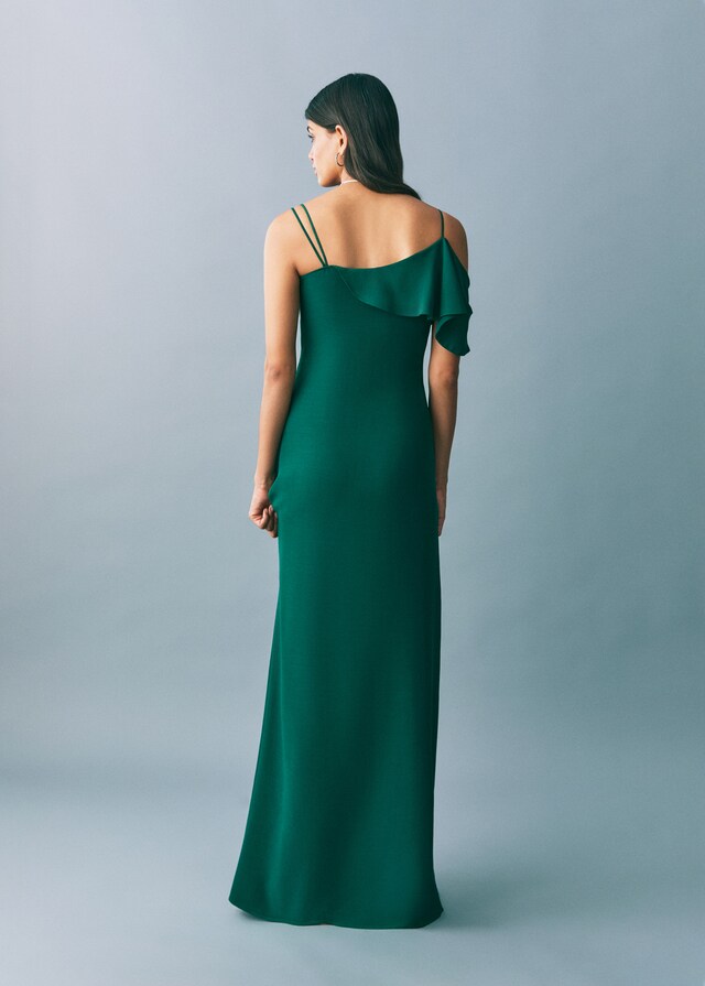 Mango Vestido Gasa Asimétrico Volante