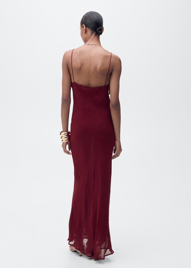 Mango Vestido Gasa Detalle Volantes