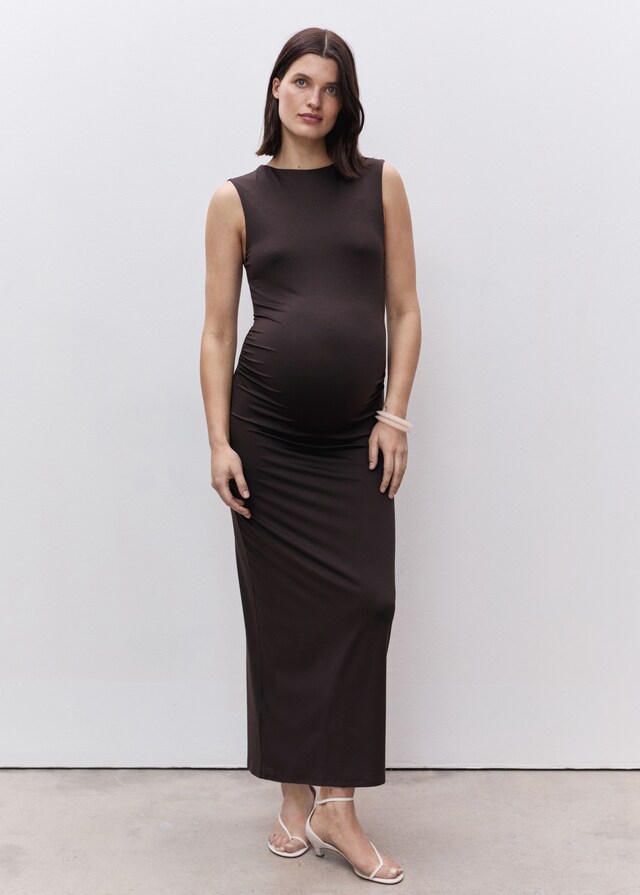 Mango Vestido Largo Abertura Posterior