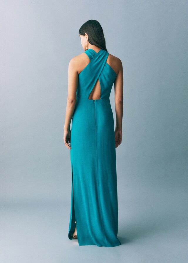 Mango Vestido Largo Cuello Halter