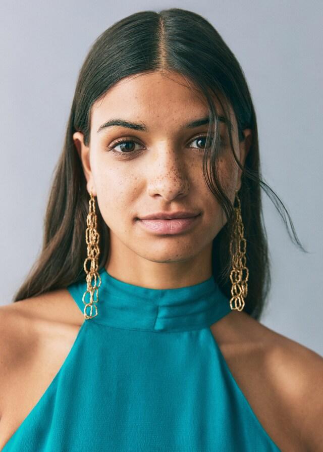 Mango Vestido Largo Cuello Halter