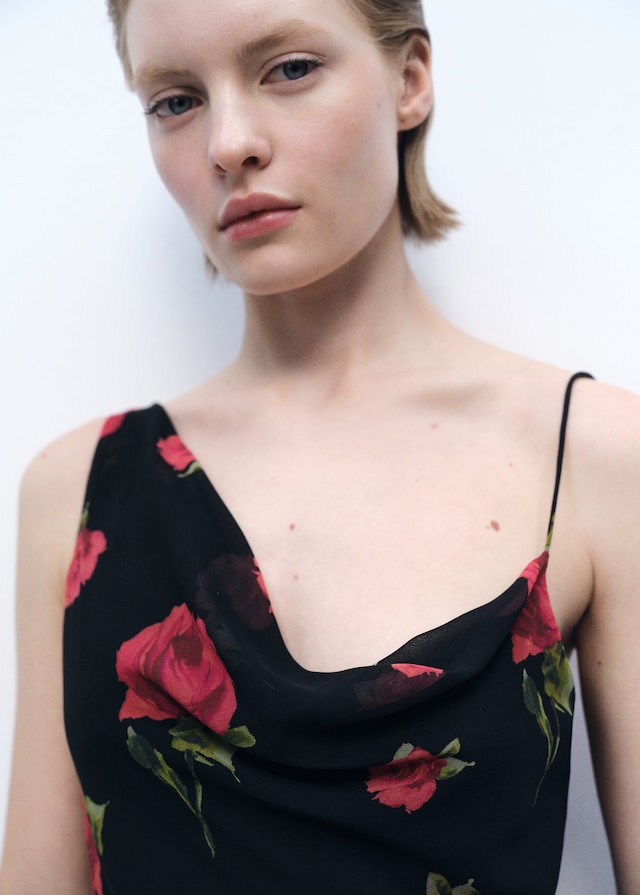 Mango Vestido Largo Estampado Floral