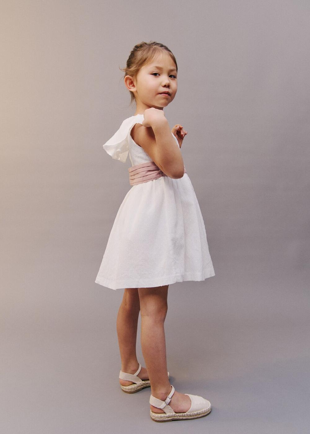 Mango Vestido lino cinturón