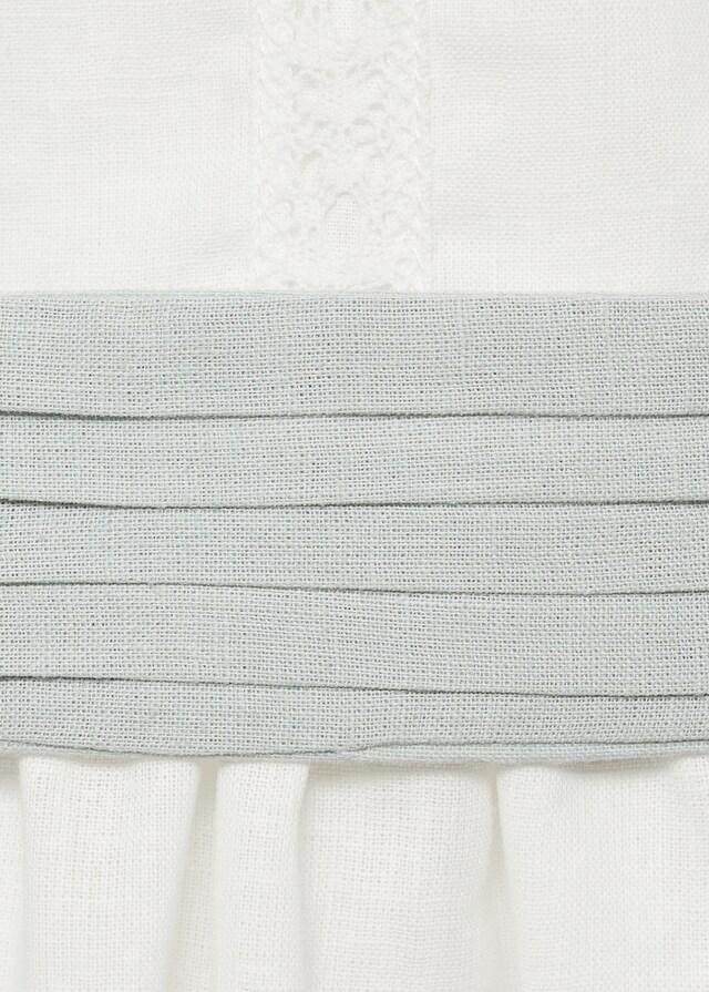 Mango Vestido Lino Lazo