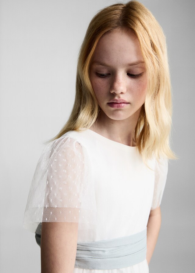 Mango Vestido Plumeti Lazo