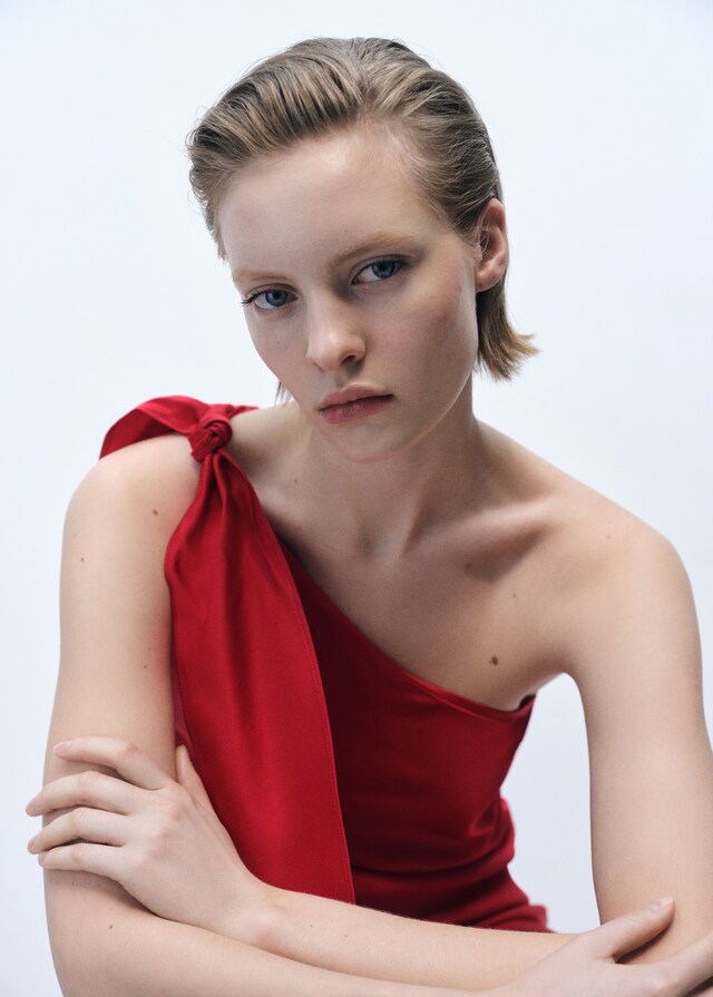 Mango Vestido Satinado Lazada