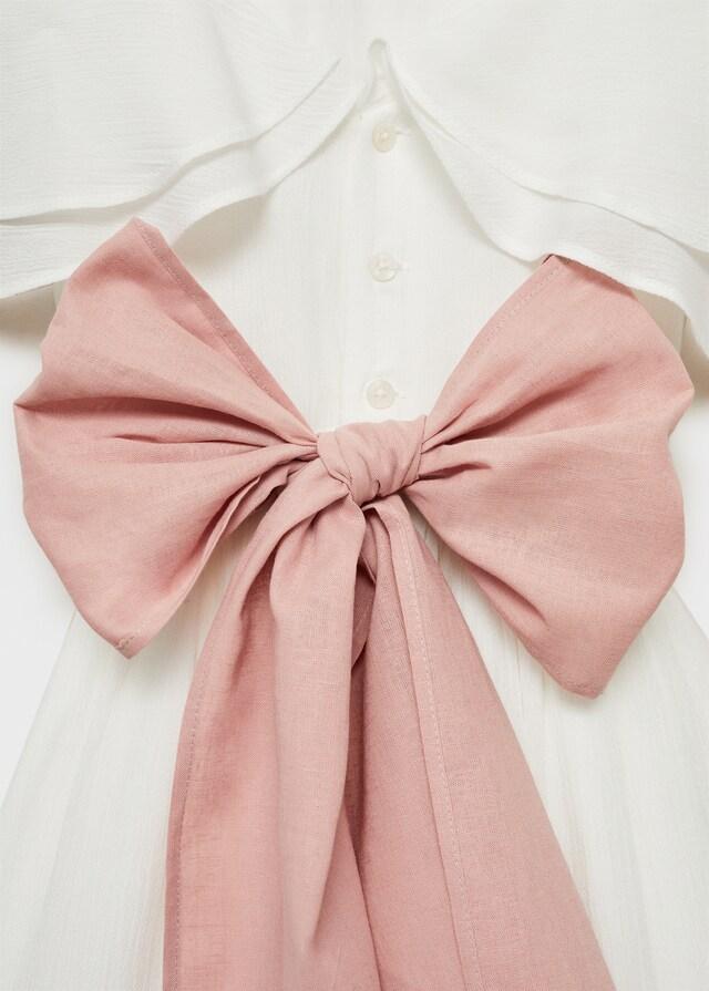 Mango Vestido Textura Bambula