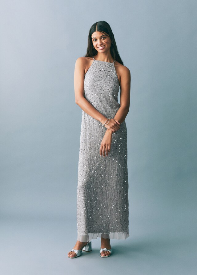 Mango Vestido Tul Cristales